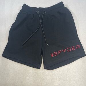 Spyder Black Athletic Shorts Mens Small Logo Drawstring Casual Activewear